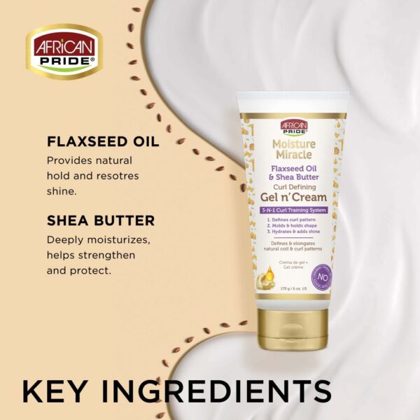 FLAXSEED OIL & SHEA BUTTER GEL N’ CREAM, 6OZ
