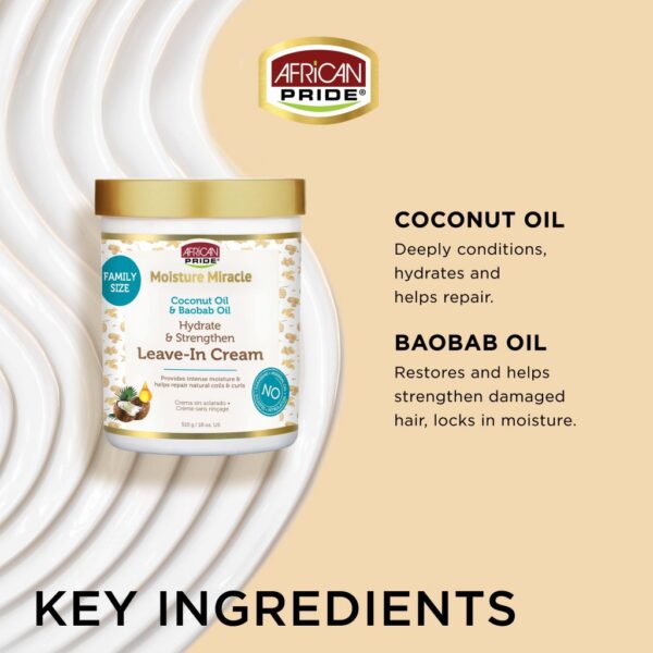 COCONUT OIL & BAOBAB OIL LEAVE-IN CREAM, 18OZ