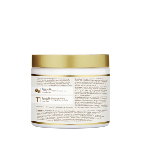 MOISTURE MIRACLE COCONUT OIL & BAOBAB OIL LEAVE-IN CREAM, 15OZ