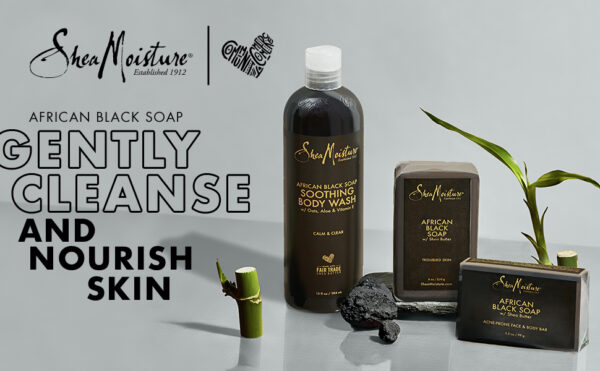 SheaMoisture Bath Face Skin care Kit Body Cleanser for Dull Skin African Black Soap Made with Fair Trade Shea Butter, Aloe Vera, 3 Count