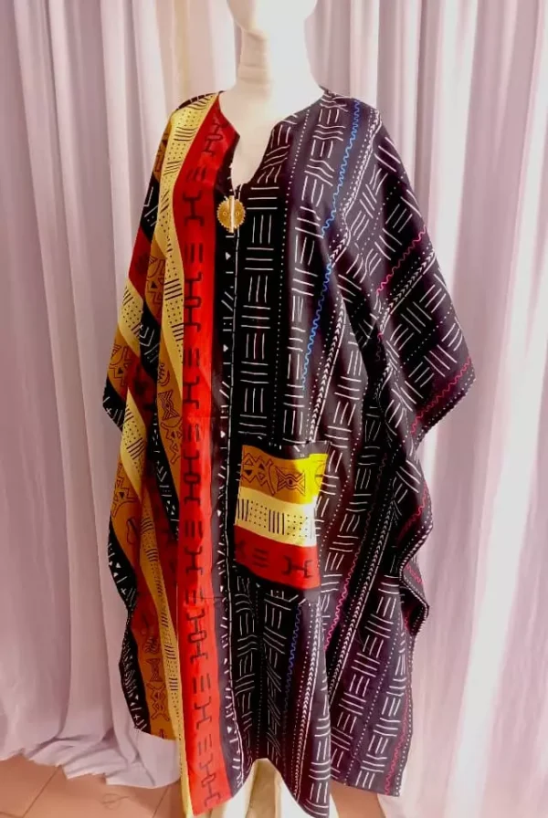 Beautiful bogolan printed boubou/caftan dress