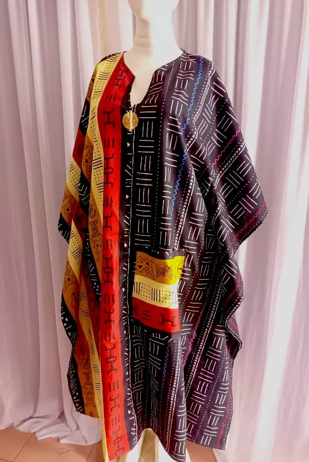Beautiful bogolan printed boubou/caftan dress