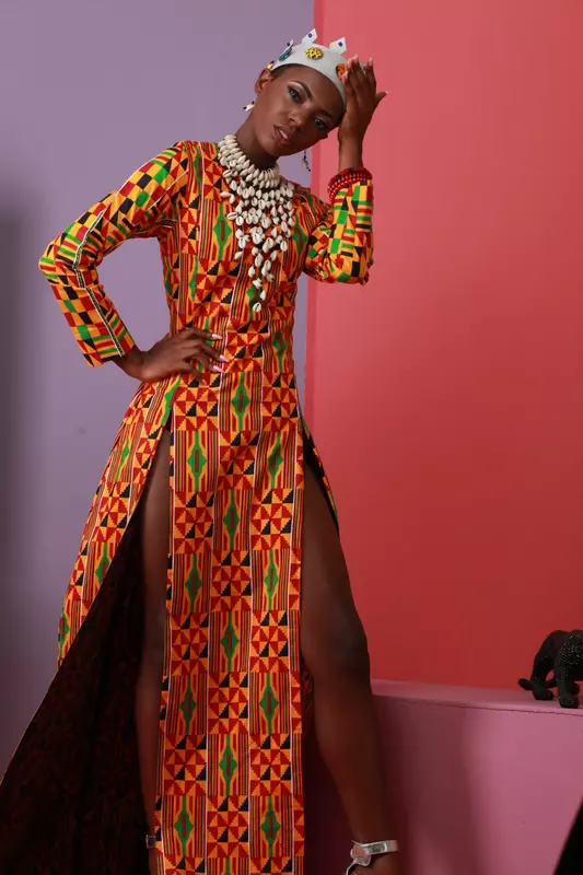Obaa Royal African print Kente Dress