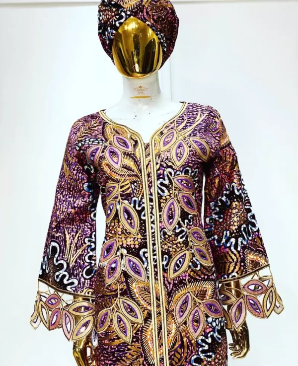 African Embroidered Kaftan/ Vlisco Super wax/ African Boubou/ Ankara Bubu Kaftan